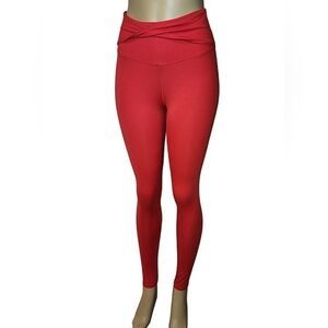 Fashion Nova NOVA Sport Activewear Criss Cross Red Leggings Size XS